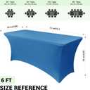 2 x Obstal 6ft Stretch Spandex Table Cover for Standard Folding Tables - 2 Pack Universal Rectangular Fitted Tablecloth Protector for Wedding, Banquet and Party,72L x 30W x 30H Inches, Aqua, 2pc