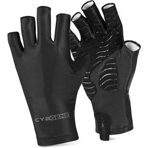 5 x Fishing Gloves UV Protection Gloves Sun Protection Gloves UPF50+ Men Women for Outdoor, Kayaking, Rowing (Large, Black)