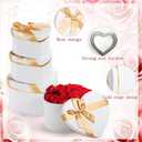 Resurhang White 4 Pcs Valentines Heart Shaped Gift Box with Lid for Flower Arrangement Large Present Gift Box for Valentine's Day Wedding Birthday Anniversary Party (Classic)