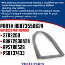 Upgraded Whole Parts Refrigerator Door Seal Gasket (Right) Part# ADX73550624 - Replacement & Compatible with Some LG and Kenmore Refrigerators