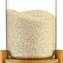 Rice Dispenser, Rice Storage ContainerFlour and Cereal Container with Airtight Lid and Wooden Stand, Glass Food Storge Container for Kitchen Organization and Pantry Store (8L), Large