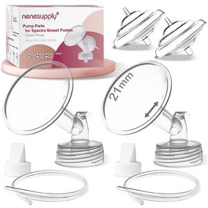 Nenesupply 21mm Flange Pump Parts Compatible w Spectra S2 S1 Breast Pumps Replacement Kit for Spectra Pump Parts S2 Parts S2 Accessories Inc Flange Duckbill Valve Backflow Protector