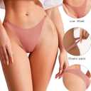 DEANGELMON Women String Bikini Panties Seamless Underwear Microfiber No Show Invisible Stretchy Soft Pack (XL)