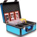 SLAB ARMOR 3 Row Graded Card Storage Box PSA Card Slab Case For Graded cards Hold 120+ Slabs Graded Card Case PSA Graded Card Storage Sports Baseball Card Collector Gifts (ROYAL BLUE)