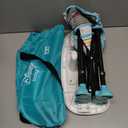 Bright Starts Disney Mickey Mouse Pop 'N Sit Portable Booster, Indoor/Outdoor Use, Floor Seat with Feeding Tray, Blue, 6 Mos - 3 Yrs (J. Aqua/ Stripe)