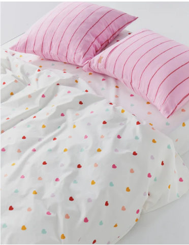 Twin Duvet Cover Cotton, 3D Embroidery Twin Bedding Sets Pink Bed Set, Comforter Covers Soft Sweat-Absorbing for Girls Kids Teen (Twin/Twin XL)