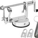 Apple Peeler, Slicer Corer Potato Peelers 3 In 1, Stainless Steel Heavy Duty with Suction Cup Base And 3 Extra Blades (White)