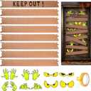 TecUnite Halloween Door Decorations Covers Boarded Up Window Keep Out Door Decor with Terrifying Eyes and Hands Stickers for Window Front Porch Sign Wall Party Decorations(Green Hand,Bright)