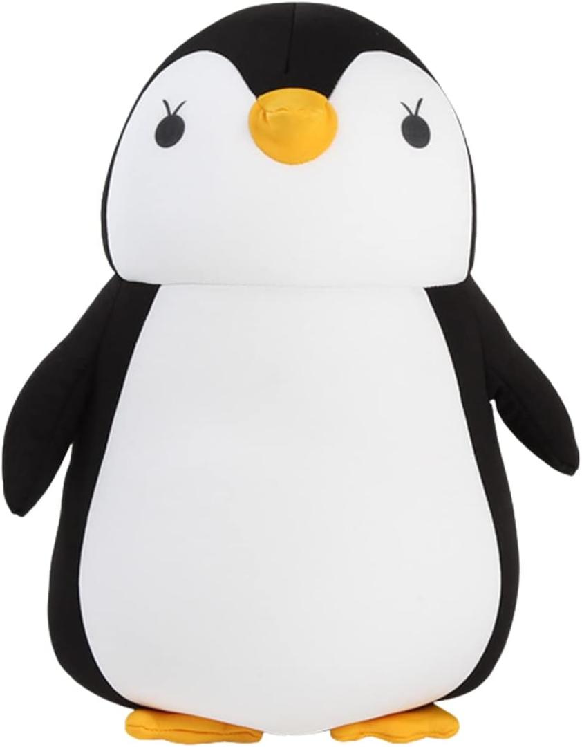 2in1 Travel Pillow Zip and Flip U Shaped Neck Pillow, Cute Penguin Neck Support Pillow, Kids Soft Stuff Travel Pillow, Cartoon Animal Neck Support Pillow Gift for Camping Hiking Car Airplane(Black)