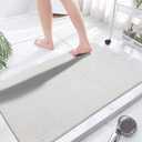 godehone Shower Mats Non Slip Without Suction Cups, PVC Loofah Bathroom Mats, Loofah Mats for Shower and Bathroom, Quick Drying, 23.6 47.2 Inch, White