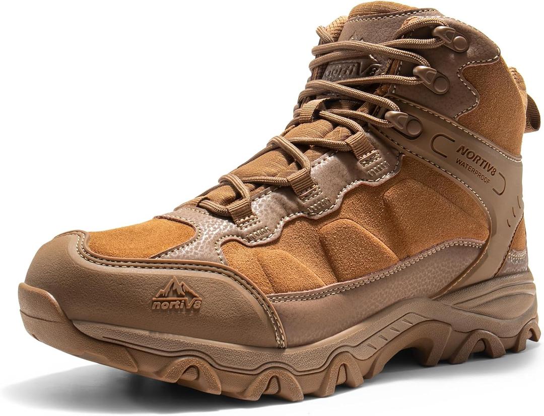 NORTIV 8 Men's Waterproof Hiking Boots Outdoor Mid Trekking Lightweight Mountaineering Shoes Paladin (10, Coyote)