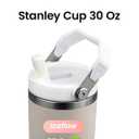 2PCS Designed for Stanley IceFlow 30 oz Cup Lid, Leak Proof Spill Proof Tumbler Lid Cup Lid Replacement for Stanley 30 oz Tumbler, White