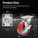 Nefish 6 Inch Heavy Duty Industrial Grade Casters Wheels, Aluminum Core PU Castor Set of 4, Durable Plate Swivel Casters with Brake 5000 LBS, Anti-Corrosion Wheels for Industrial, Equipment