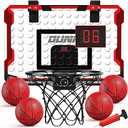 TEMI Indoor Basketball Hoop for Kids, Door Room Basketball Hoop,Mini Basketball Hoop with 4 Balls, Basketball Toys for 3 4 5 6 7 8 9 10 11 12 Year Old Boys