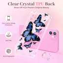 2 x Clear Case Compatible with iPhone 12, Cute Butterfly Print Protective Cover for Girls Women, Slim Soft TPU Four Corners Shockproof Case for iPhone 12 - Blue Butterfly