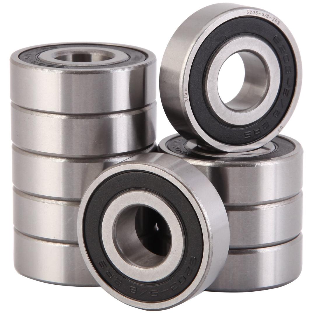 XiKe 10 Pcs 6203-5/8-2RS Double Rubber Seal Bearings 5/8" x40x12mm, Pre-Lubricated and Stable Performance and Cost Effective, Deep Groove Ball Bearings.