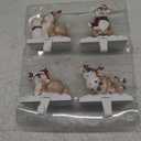 Kalolary Christmas Stocking Holders for Fireplace, 4 Styles Stocking Hangers with Christmas Elk Hook Pattern, Mantle Non-Slip Sturdy Mantel Stocking Hooks for Christmas Home Decoration Gifts