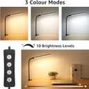 Lepro Clip on Desk Lamp LED Reading light Dimmable USB Small Clamp Lamp with 3 Color Modes 10 Brightness, Adjustable Flexible Gooseneck Table Light for Bed Headboard, Nail, Home Office,Computer(Black)