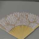 Vercraft 36 Set Wedding Hand Fans for Guests Bulk Vintage Lace Paper Fan Retro Kraft Floral Folding Fans with Organza Bags Thank You Gifts Party Favor for Wedding Ceremony Bridal Shower Bridesmaid