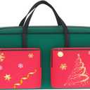 9FT Christmas Tree Storage Bag 600D Oxford Extra Large Christmas Tree Bags for Christmas Trees Two Large Pockets Tree Storage Box with Reinforced Handles Heavy Duty Storage Bag for Xmas Tree (Red and Green)