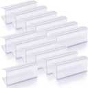 Ira Pollitt Pack of 30 Plastic Shelf Labels and Ticket Holder Clear Wire Shelf Label Holder 2.36 x 0.98 Inches Clip on Tag Ticket Holders for Library Supplies(Paper not Included)