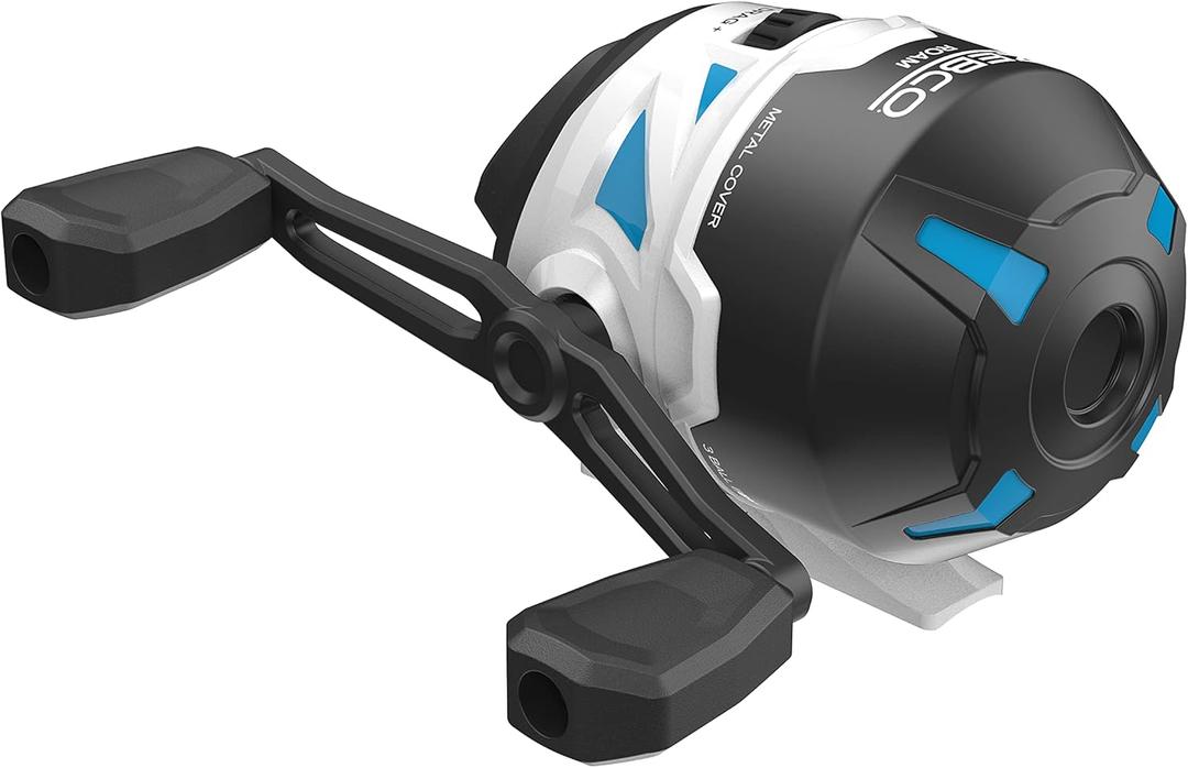 Zebco Roam Spincast Fishing Reel, Right or Left-Hand Retrieve, Pre-Spooled with 10-Pound Zebco Fishing Line, Stainless Steel Front Cover (Blue)