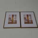 8.5x11 Picture Frame Set of 2, Brass Metal Photo Frames with HD Glass, Fits 5x7 with Mat or 8.5x11 without Mat, Wall Hanging and Table Display, 2 Pack
