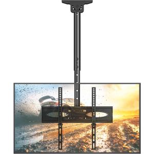 Ceiling TV Mount for 32-65 Inch Flat or Curved TVs, Full Motion Adjustable TV Bracket with 360Swivel, Max VESA 400x400mm, Tilt Hanging TV Mount Holds up to 110 LbsFits LCD LED OLED 4K Plasma TVs