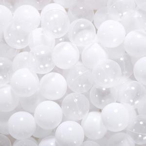 Ball Pit Balls for Toddlers Phthalate Free BPA Free Non-Toxic Crush Proof Play Balls for Toddlers Kids Pool Playhouse,  White Transparent, 500 balls