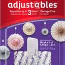 Command Adjustables Repositionable Mini Hooks, Plastic, White, 0.5 Lb Capacity, 6 Hooks and 12 Strips