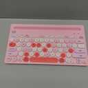 HUO JI Wireless Keyboard Multi-Device, Bluetooth and 2.4G Dual Mode for iPad, Switch to 3 Devices for Tablet, iPhone, PC, Smart TV, Cellphone, iOS Android Windows, Pink