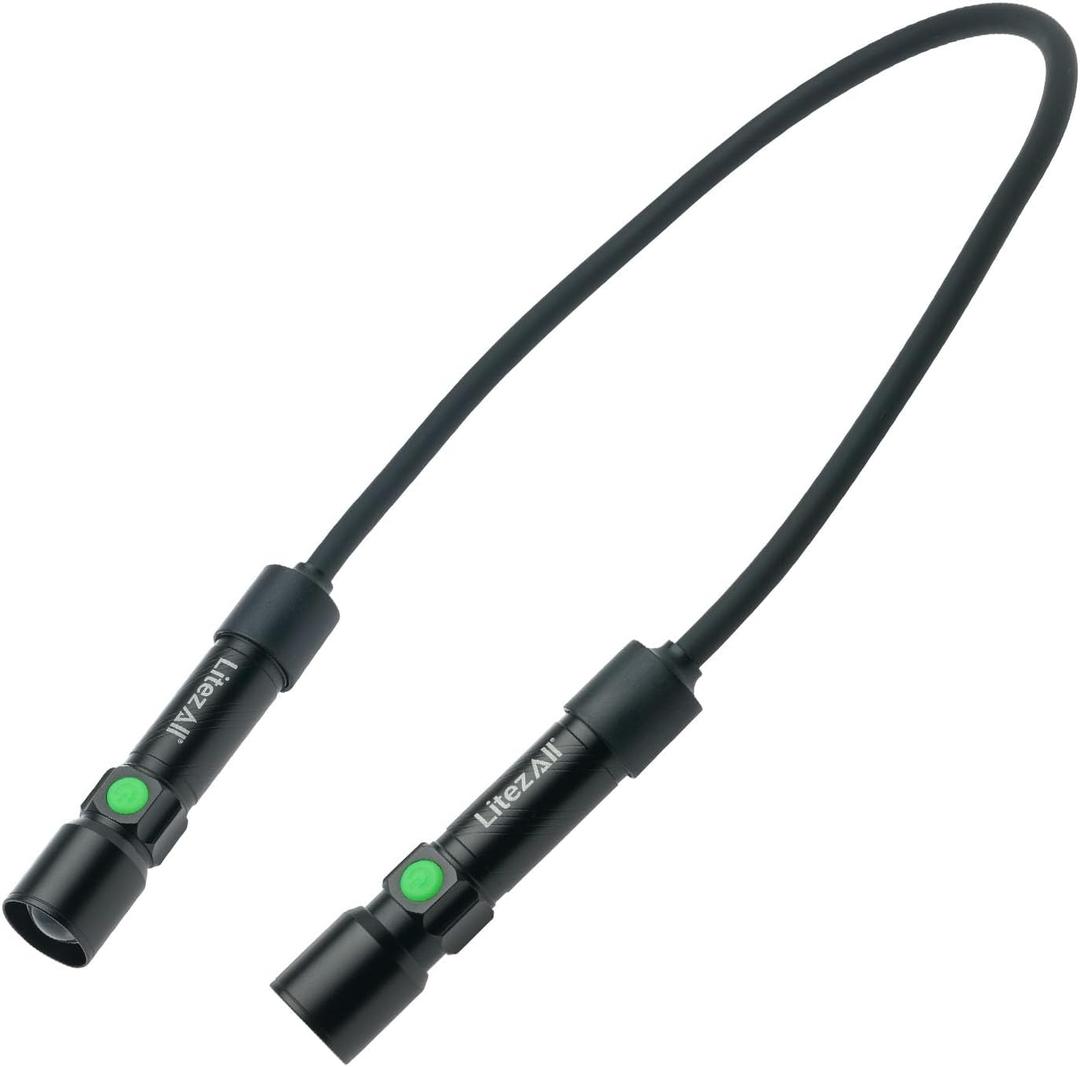 LitezAll 500 Lumen Rechargeable Neck Light  Bendable Neck Flashlight, Lamp with Focus Beam, Book Light, Lights for Crafts, USB-C Charging