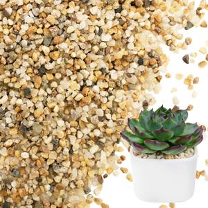 NUPICK 3-5mm Coarse Sand for Plants, 3lb Horticultural Grit for Succulents, Desert Silica Sand for Cactus, Decorative Gravel for Landscaping, Gold Grit for Aquariums, Bonsai, Vases Fillers