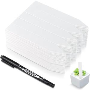 Homenote 200 Pcs 4 Inch Plastic Plant Labels Waterproof Plant Tags for Seedling,Vegetable Gardening Tags,Garden Markers Outdoor for Plants Name Sign with Permanet Marking Pen,White