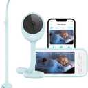 NETVUE Upgraded Baby Camera Monitor Video - 5000mAh Baby Monitor with Camera and Audio, 5" Display, 4 in 1 Bracket Meets The Needs in All Scenarios, Smart Phone App, Cry Detection (Blue)