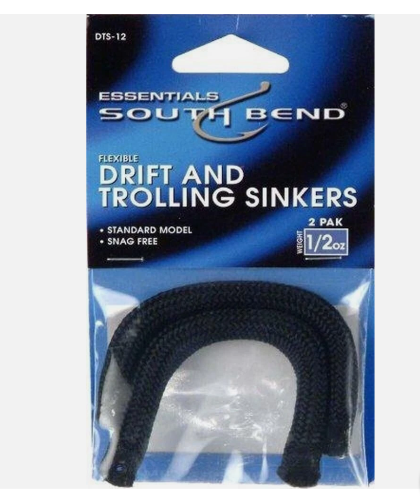 South Bend Flexible Drift and Trolling Sinkers, 1/2-Ounce, 3 Packs