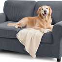 SUBRTEX 5 Piece Stretch Loveseat Slipcover,Couch Cover for 2 Cushion Washable Sofa Cover with Individual Backrest Cushion Covers for Living Room(Medium,Gray) (Grey)