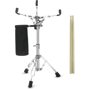 Snare Drum Stand Snare Stand with Drumstick Holder and a Pair of 5A Drum Sticks Fit for 8 to 15 Inch Snare Drum and Practice Pad, Adjustable Height 15.8 to 22.8 Inches for Drum Beginners
