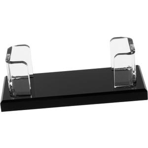 Clear Acrylic Business Card Holder Stand Desktop Name Card Organizer with Black Base Transparent Display Stand for Office Trade Shows Reception Areas
