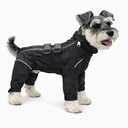 Lovelonglong Waterproof Dog Raincoat – 4-Leg Full Body Dog Rain Suit with Reflective Strips & Leash Opening, Outdoor Dog Jacket for Rainy Weather, S