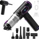 Mini Cordless Car Vacuum Cleaner,15000PA Handheld Vacuum Cleaner,2-in-1 Air Duster and Vacuum Cleaner,Hand Held Vacuum with LCD Display,Multi-Nozzles,Portable Vacuum for Car,Home,Pet Hair,Office