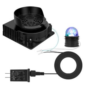 Replacement Inflatable Fan - 12V 1.0A Blower with 12V 1.5A Adapter and 3 LED Lights for Halloween Outdoor Christmas Holiday Inflatables Fan Blower
