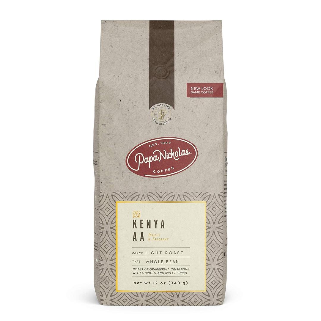 PapaNicholas Coffee Whole Bean Coffee, Kenya Aa, 12 Ounce, BB Date 02/07/2027