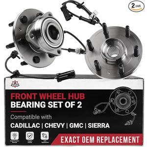 Front Wheel Bearing and Hub Assembly Set of 2 - Compatible with Cadillac, Chevrolet, GMC - Escalade, Escalade ESV, Escalade EXT, Avalanche 1500, Express 1500, Express 2500 - Replaces 515036, ‚Äé51503
