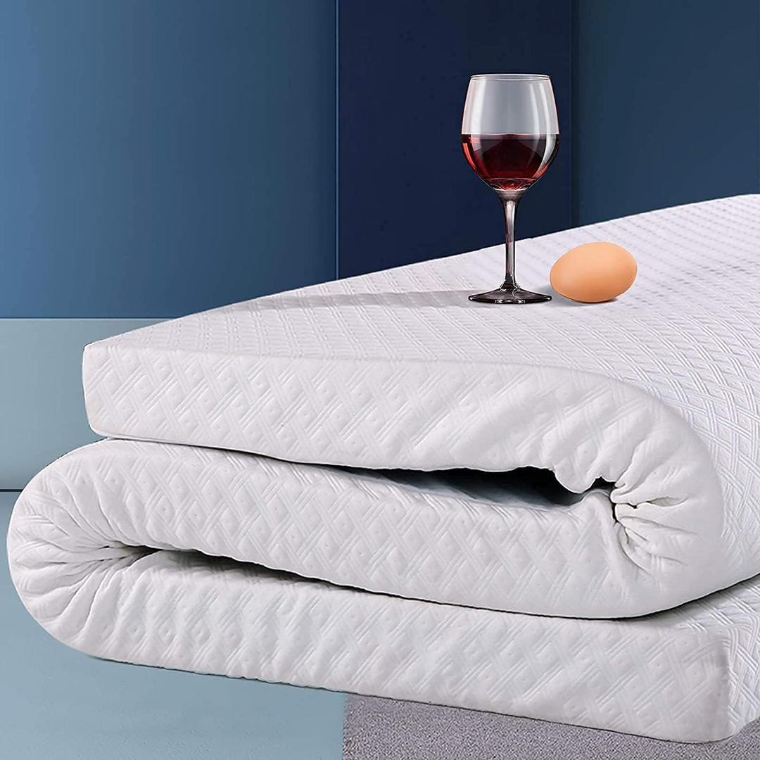 EDILLY 3 Inch Cooling Gel Memory Foam Mattress Topper King Size, with Removable Soft Cover, Comfort Body Support & Pressure Relief (King, White)