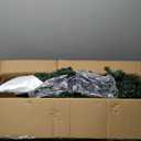 HAPPYGRILL 5FT Pencil Christmas Tree Slim Xmas Tree Unlit Skinny Artificial Christmas Tree with Foldable Metal Stand PVC Material Leaves