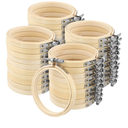 SENJEOK 40pcs 3 Inch Bamboo Embroidery Hoops, 8cm Cross Stitch Circles, Adjustable Wood Embroidery Hoop for Sewing Craft, Home Decoration