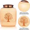 Cremation Urns for Human Ashes Adult Male Female,Medium Urns for Human Ashes Keepsake Made of Bamboo,Decorative Urns Ash Container with Tree of Life Pattern,Hold Up to 83 Cubic Inch