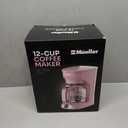 MÜELLERHOME 12-Cup Pink Coffee Maker - Borosilicate Carafe, Auto-Off, Pink Accessories, Reusable Filter, Anti-Drip, Kitchen Appliances, Keep-Warm Function, Kitchen Décor