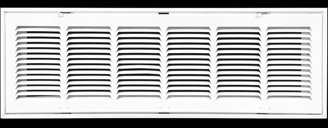 30" X 6 Steel Return Air Filter Grille for 1" Filter - Removable Face/Door - HVAC Duct Cover - Flat Stamped Face - White [Outer Dimensions: 32.5 X 7.75]